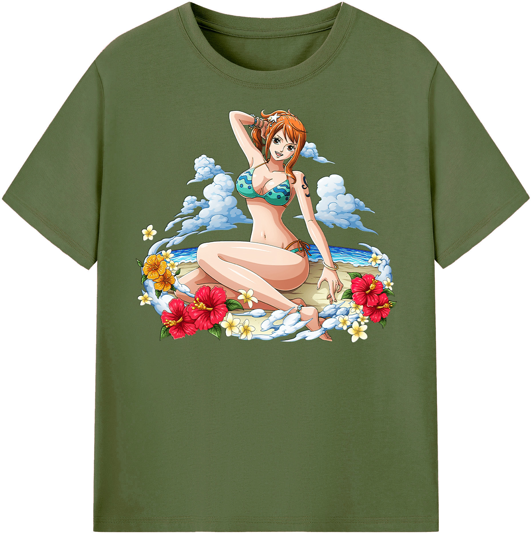 ワンピース ナミ ONE PIECE Nami 綿100％半袖Tシャツ（フロントプリント）
